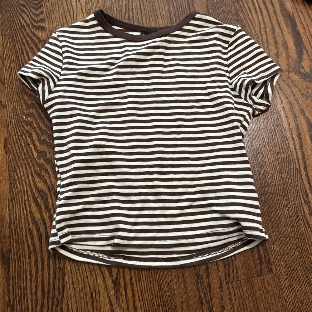 White Fox Boutique Striped Short Sleeve Tee